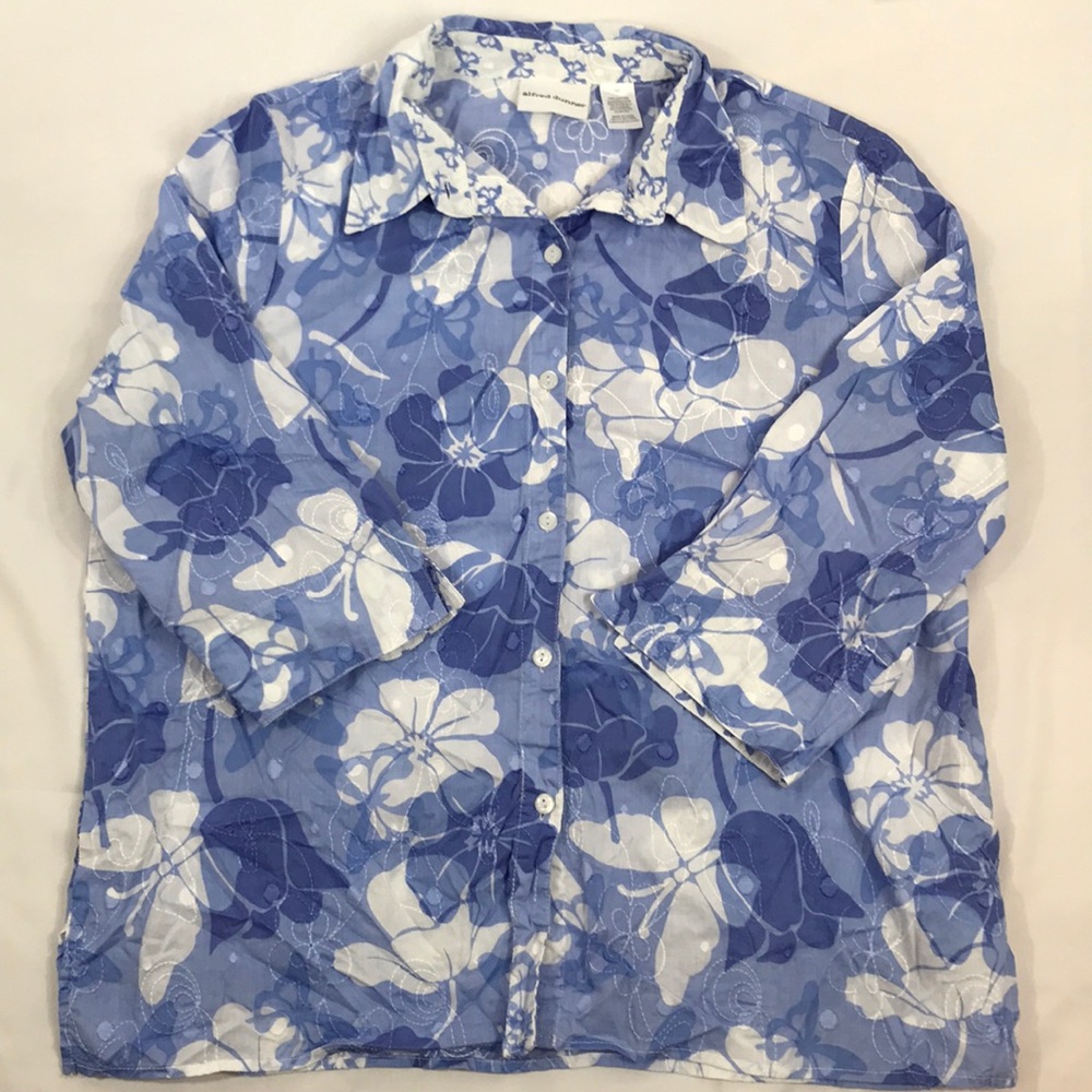 Alfred Dunner- Blue embroidered button up, sz 20